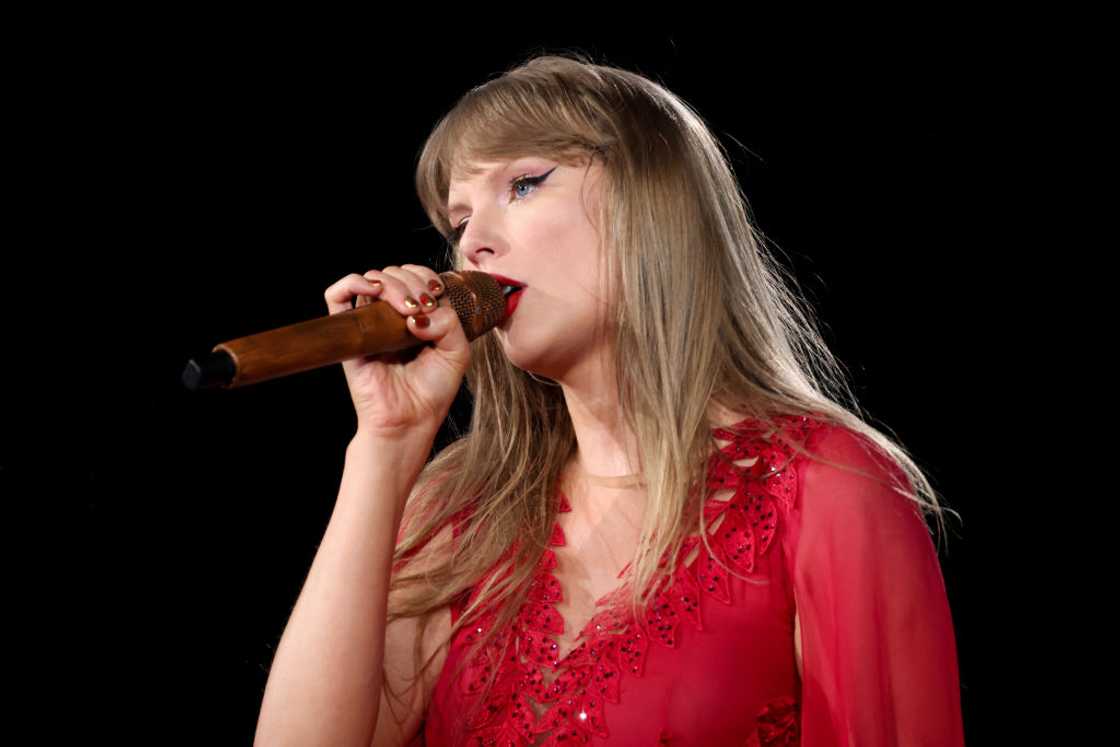 Taylor Swift at Lucas Oil Stadium in Indianapolis, Indiana.