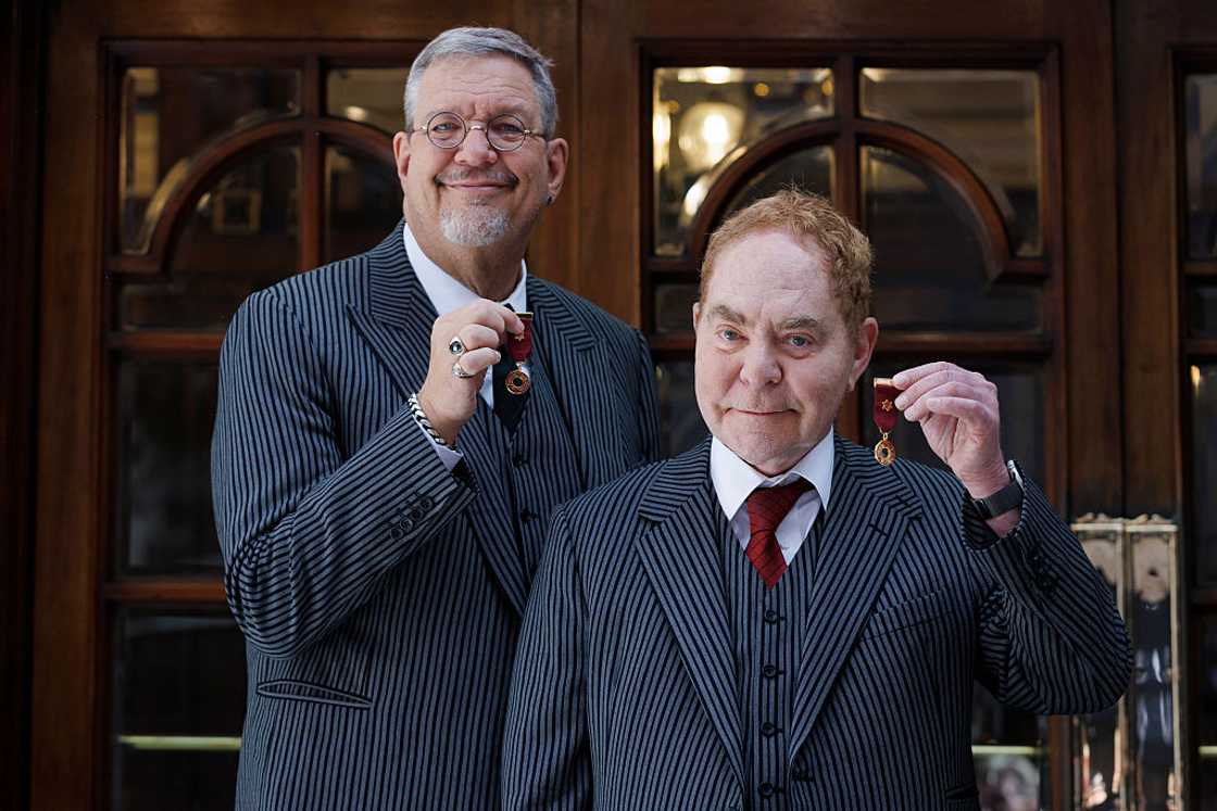 Comedy duo Penn and Teller, Penn Jillette and Raymond Teller at the London Palladium
