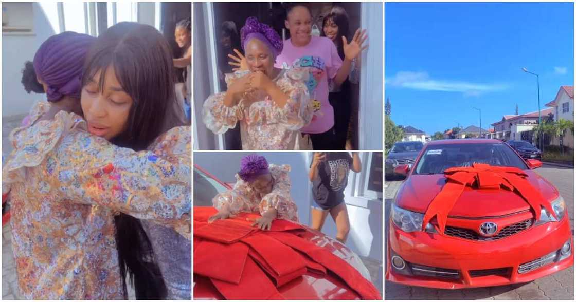 Yetunde Barnabas gifts mother brand new car on her birthday. Yetunde Barnabas gifts mother brand new car on her birthday.