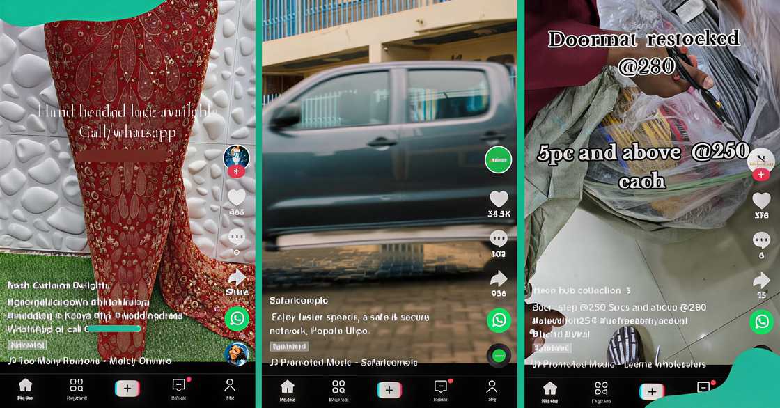 Screenshots of sponsored posts on TikTok Screenshots of sponsored posts on TikTok