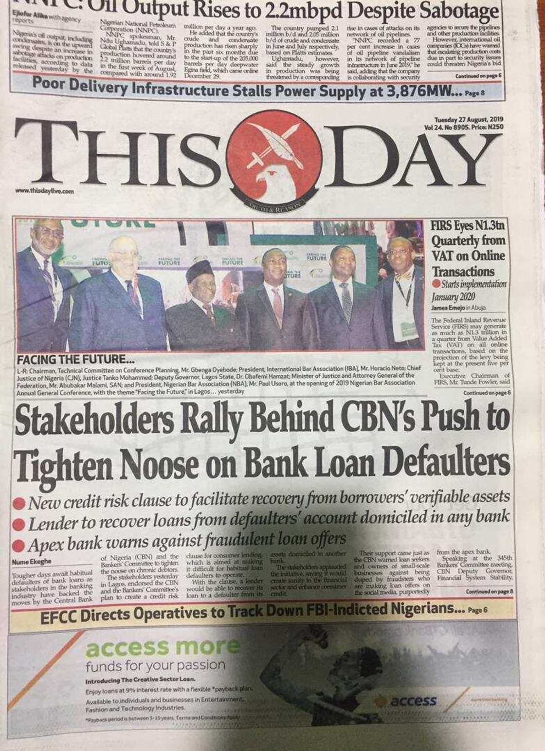 Nigerian newspaper review for August 27: Fresh worry over electricity tariff increase