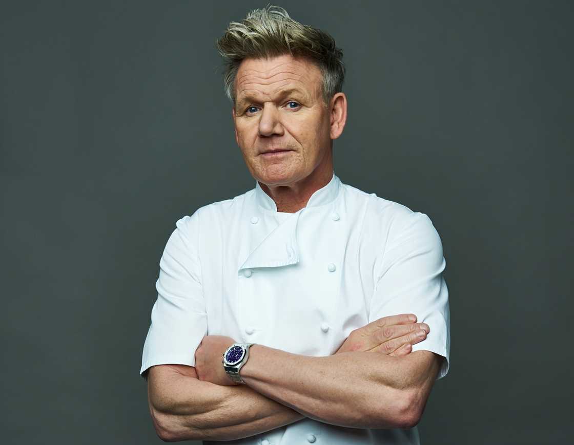 Gordon Ramsay poses against a green background Gordon Ramsay poses against a green background
