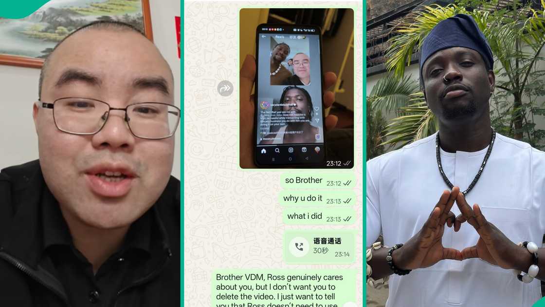 Chinese businessman faults VeryDarkMan's video, releases chats and mentions amount spent on him Chinese businessman faults VeryDarkMan's video, releases chats and mentions amount spent on him