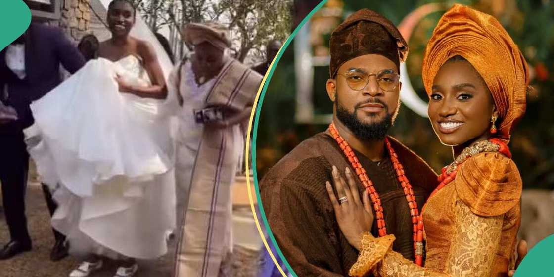 Kunle Remi's wife shows off wedding shoes. Kunle Remi's wife shows off wedding shoes.