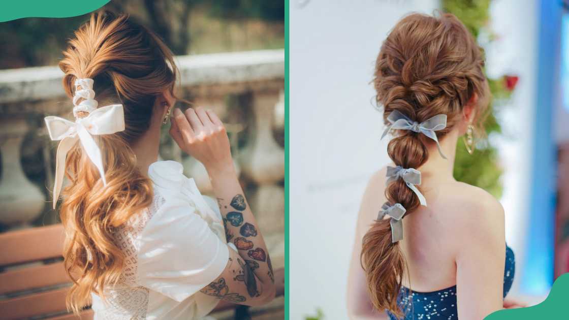 Ponytail hairstyle with ribbons Ponytail hairstyle with ribbons