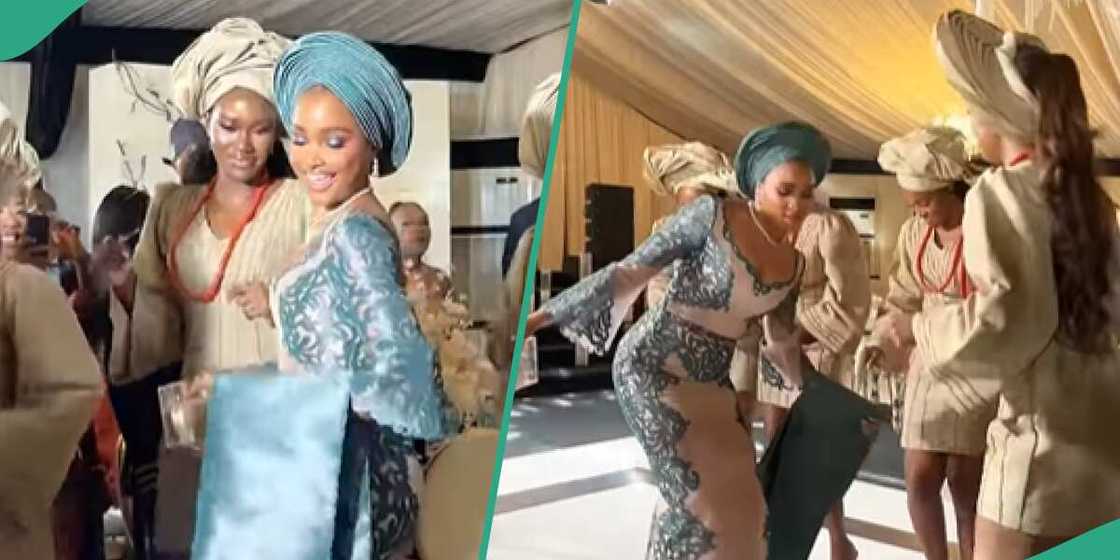 A bride and her asoebi ladies flaunt classy outfits A bride and her asoebi ladies flaunt classy outfits