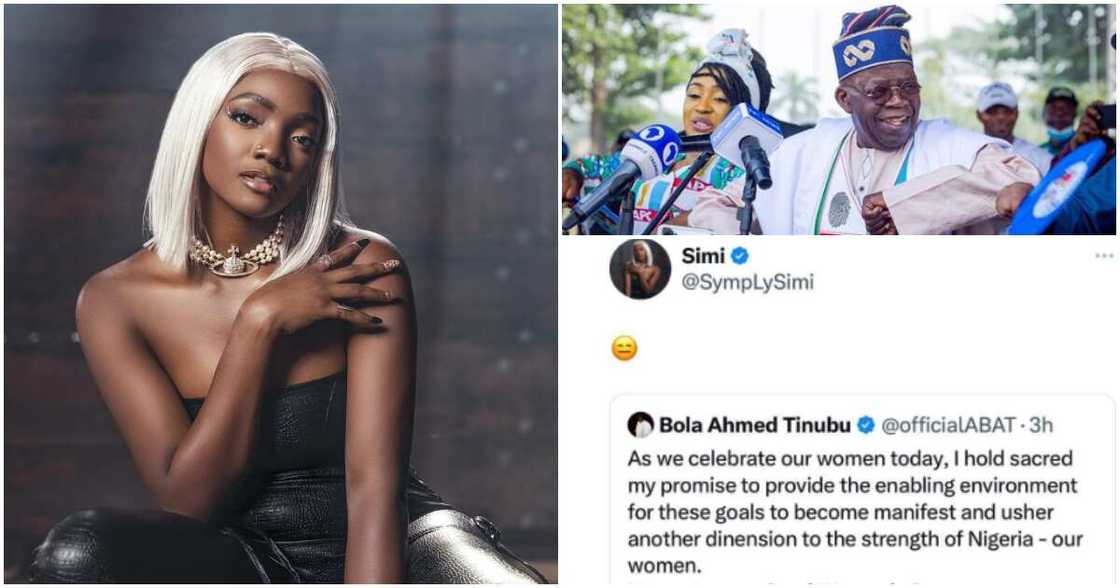 Simi, Tinubu uses Simi's song on International Women's Day.