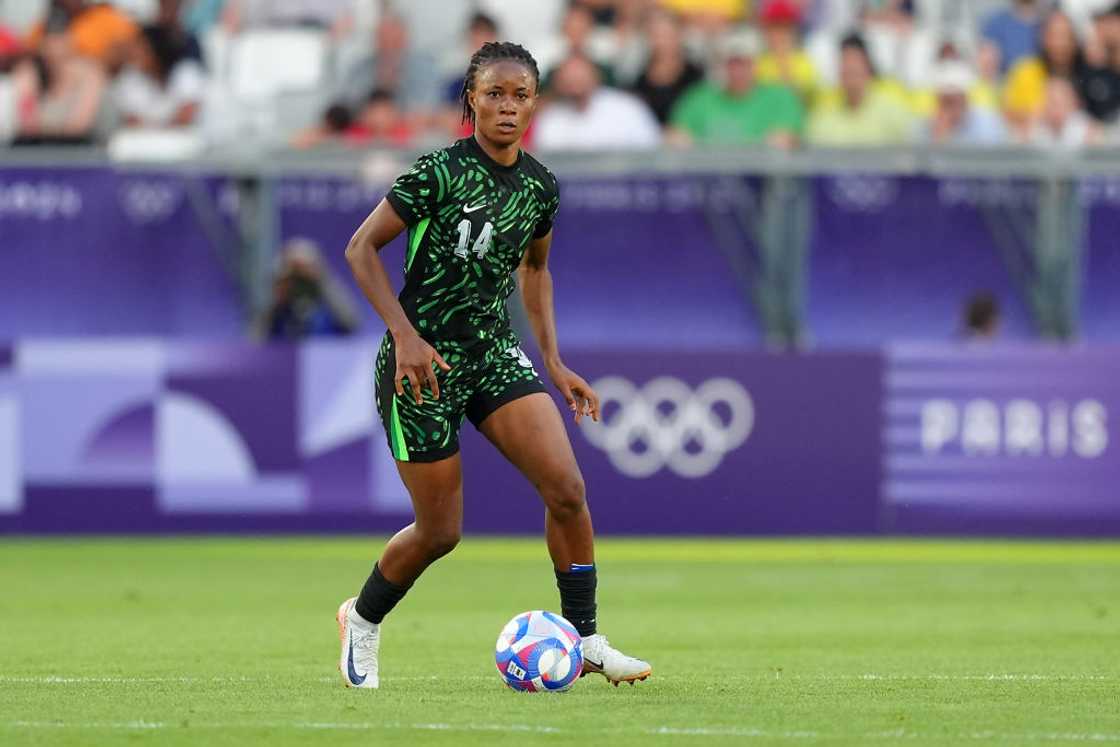 Blessing Demehin in action for Nigeria at the 2024 Olympics