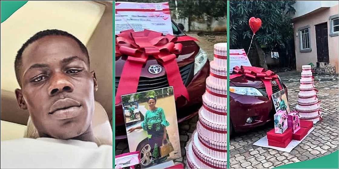 Man celebrates mother on her birthday Man celebrates mother on her birthday