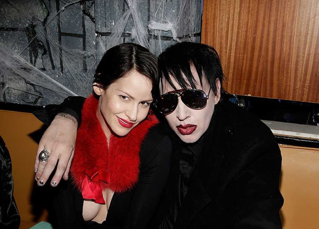 Marilyn Manson and Lindsay Usich at a Halloween party Marilyn Manson and Lindsay Usich at a Halloween party