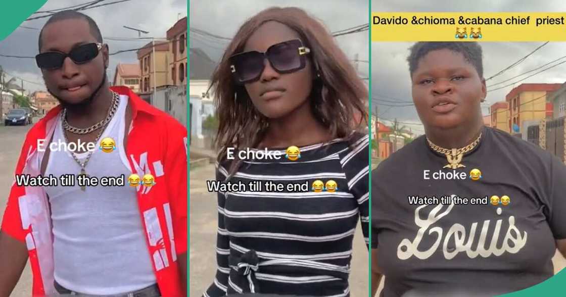 Young people imitate Davido, Chioma and Cubana Chief Priest. Young people imitate Davido, Chioma and Cubana Chief Priest.