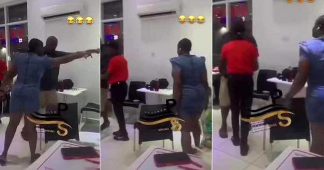 Lady nabs husband with side chick Lady nabs husband with side chick