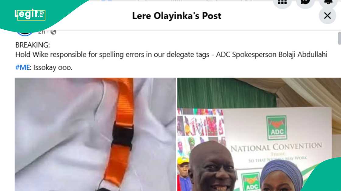 Nyesom Wike's aide Lere Olayinka taunts ADC over spelling errors at convention. Nyesom Wike's aide Lere Olayinka taunts ADC over spelling errors at convention.