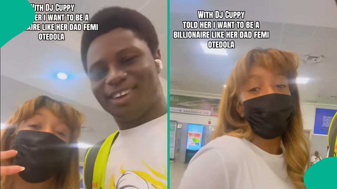 Airport worker's bold ambition surprises DJ Cuppy. Airport worker's bold ambition surprises DJ Cuppy.