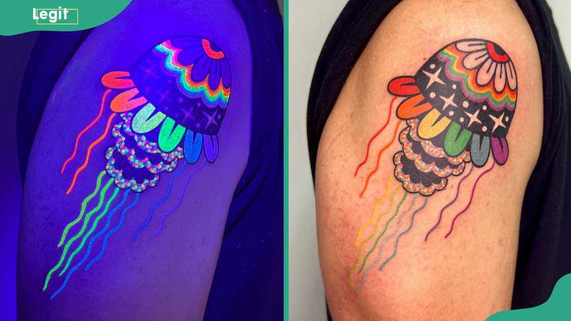 Jellyfish glow tattoo