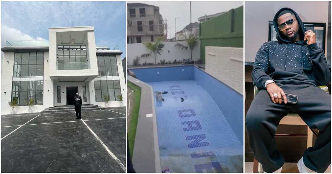 Kizz Daniel, Mansion, swimming pool