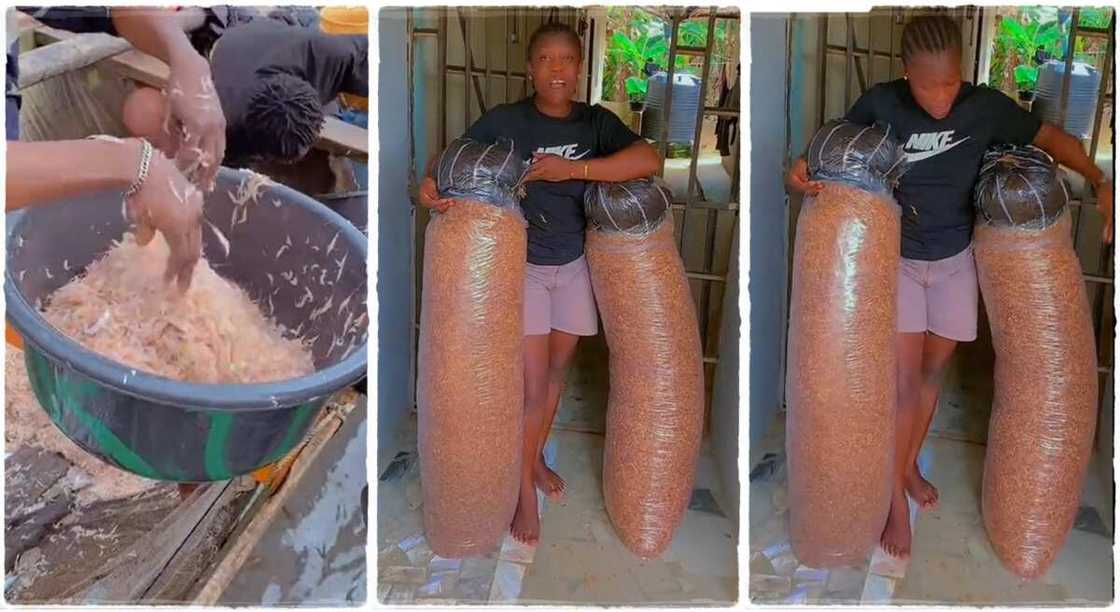 Lady hustles by selling crayfish.