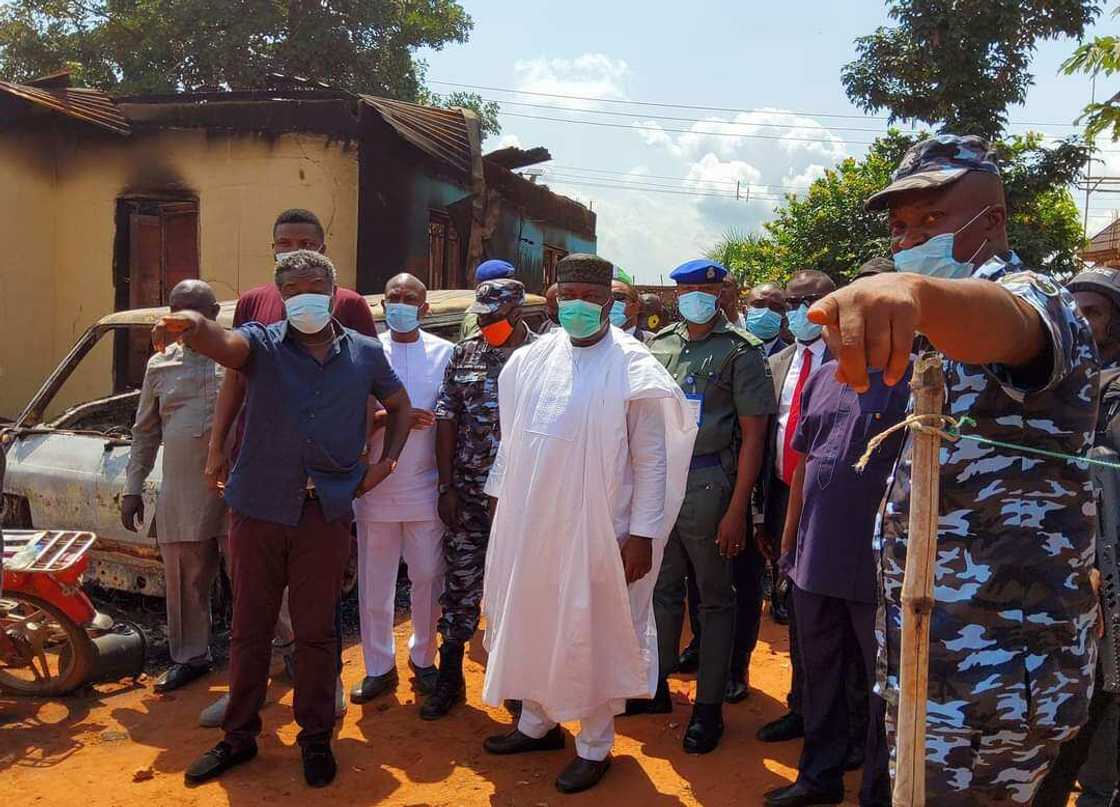 Iwollo Police Division Attack: Governor Ifeanyi Ugwuanyi visits scene