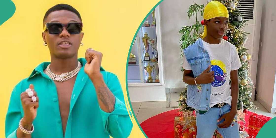 Bolu Wizkid's son show off dress sense. Bolu Wizkid's son show off dress sense.