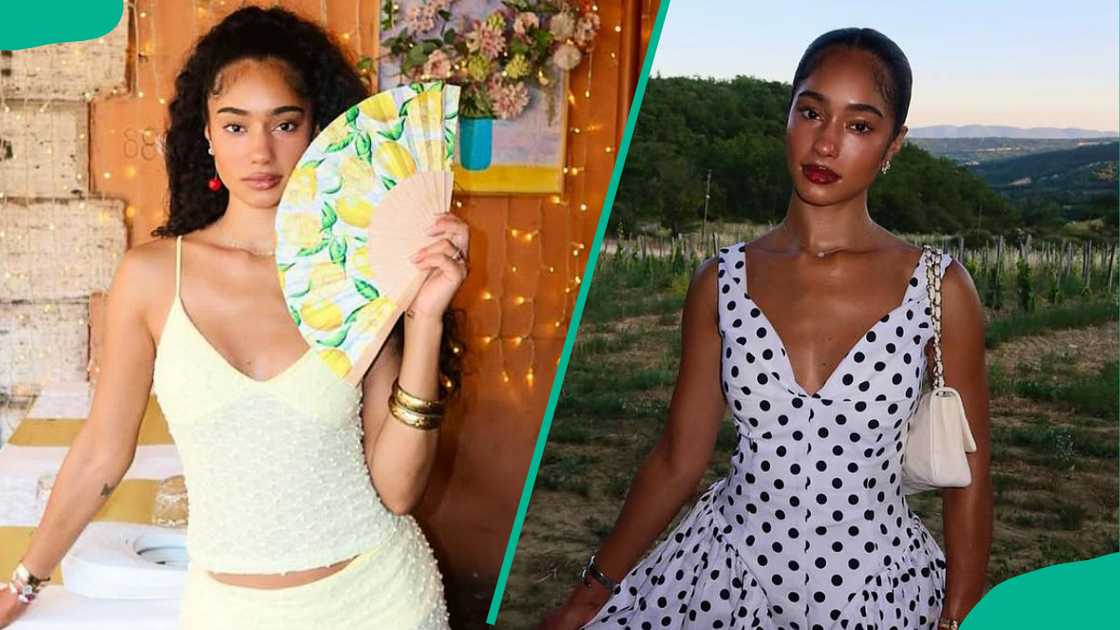 Lala Baptiste posing for photos. Lala Baptiste posing for photos.