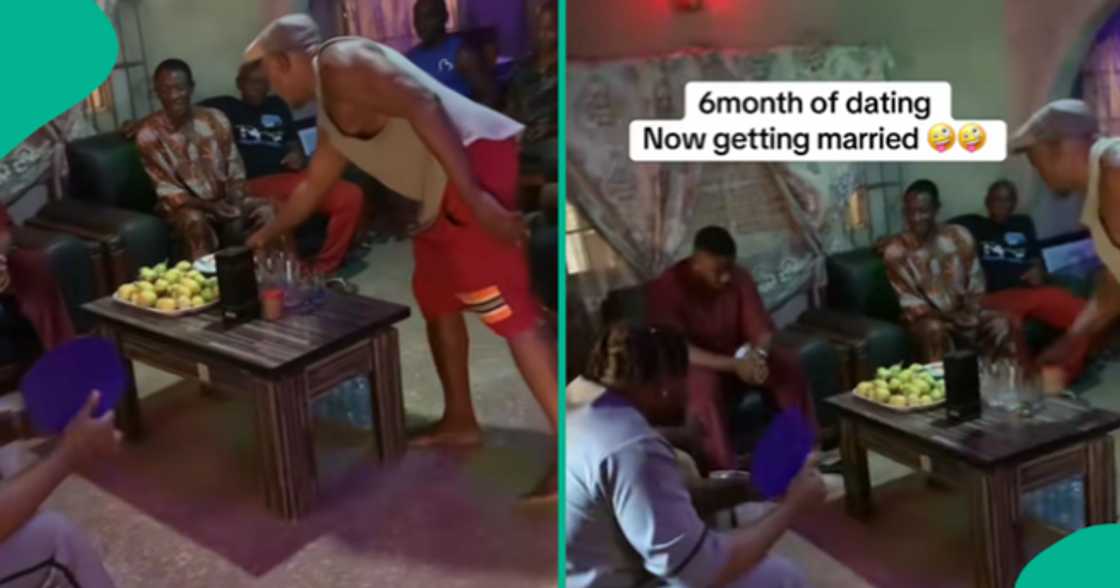 Lady over the moon as her man visits her family to announce his marital plan after six months. Lady over the moon as her man visits her family to announce his marital plan after six months.