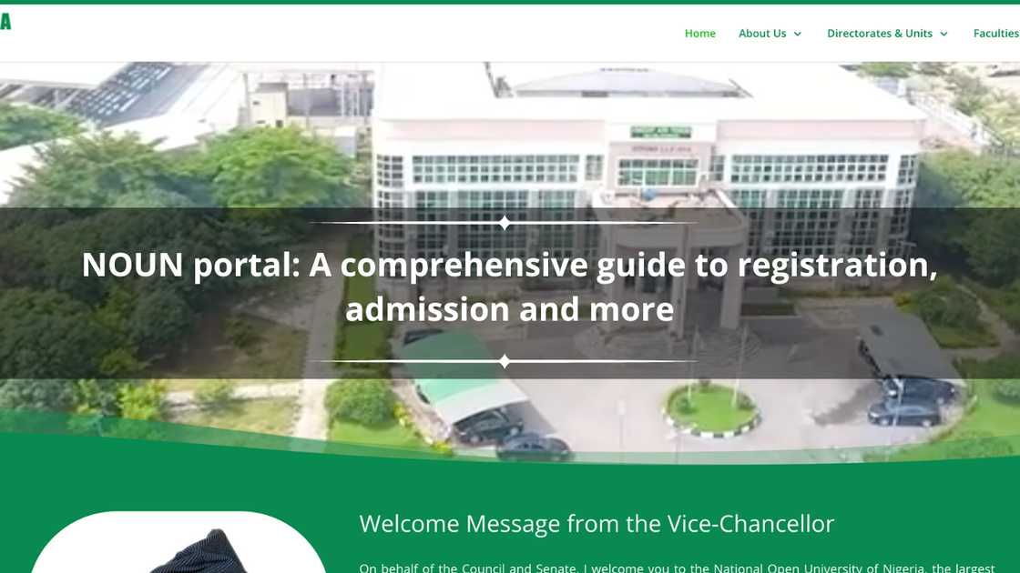 NOUN portal website NOUN portal website