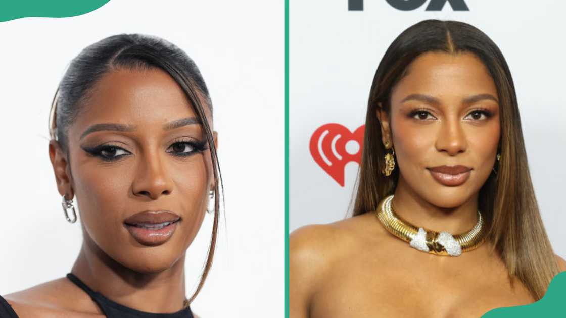 Victoria Monét at a fashion event and a music award ceremony.