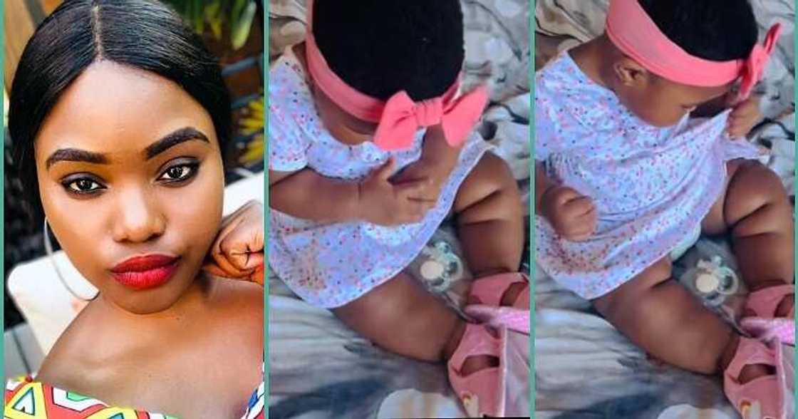 Baby dances happily after rocking new dress Baby dances happily after rocking new dress