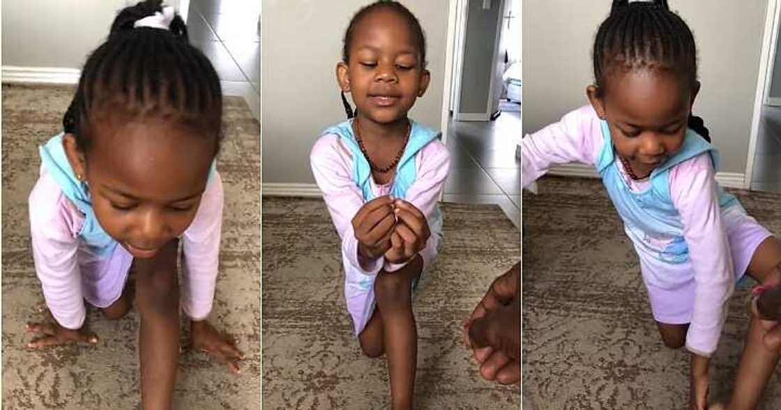 Little girl teaches dad to propose, kneel down