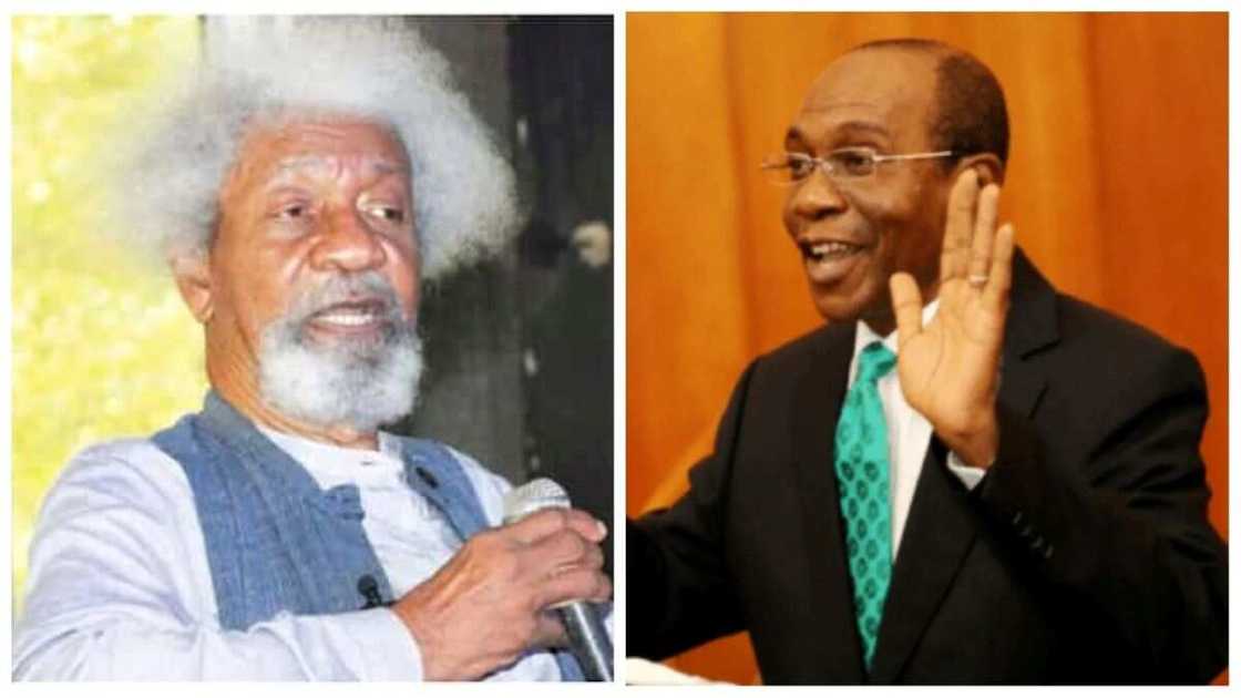 Wole Soyinka, CBN, Godwin Emefiele, Muhammadu Buahri, naira swap policy, naira scarcity Wole Soyinka, CBN, Godwin Emefiele, Muhammadu Buahri, naira swap policy, naira scarcity