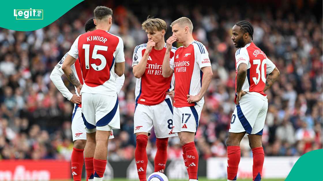 Myles Lewis-Skelly, Martin Odegaard, Raheem Sterling, Oleksandar Zinchenko, Jakub Kiwior, Arsenal, AFC Bournemouth, Emirates Stadium, London, England, Premier League. Myles Lewis-Skelly, Martin Odegaard, Raheem Sterling, Oleksandar Zinchenko, Jakub Kiwior, Arsenal, AFC Bournemouth, Emirates Stadium, London, England, Premier League.