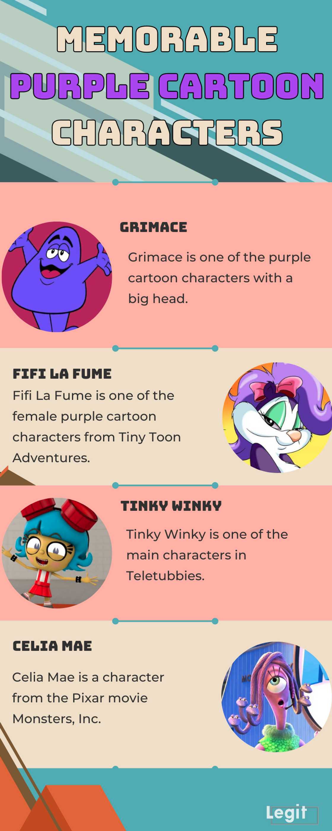Memorable purple cartoon characters Memorable purple cartoon characters