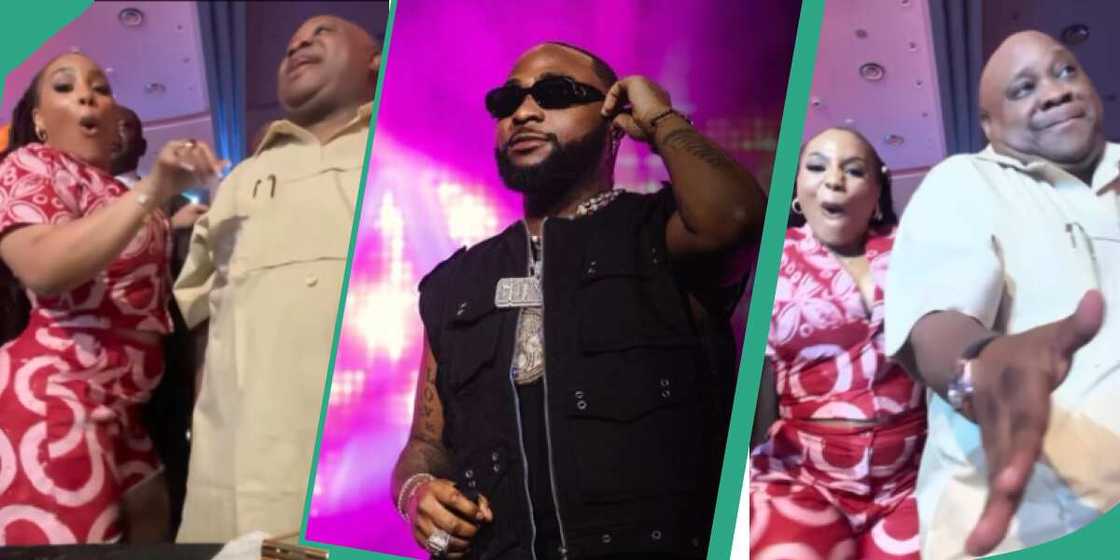 Governor Adeleke and daughter dancing to Davido's song. Governor Adeleke and daughter dancing to Davido's song.