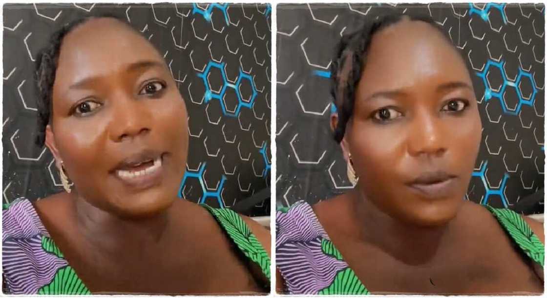 Photos of a lady saying Nigerians selling property to travel abroad. Photos of a lady saying Nigerians selling property to travel abroad.