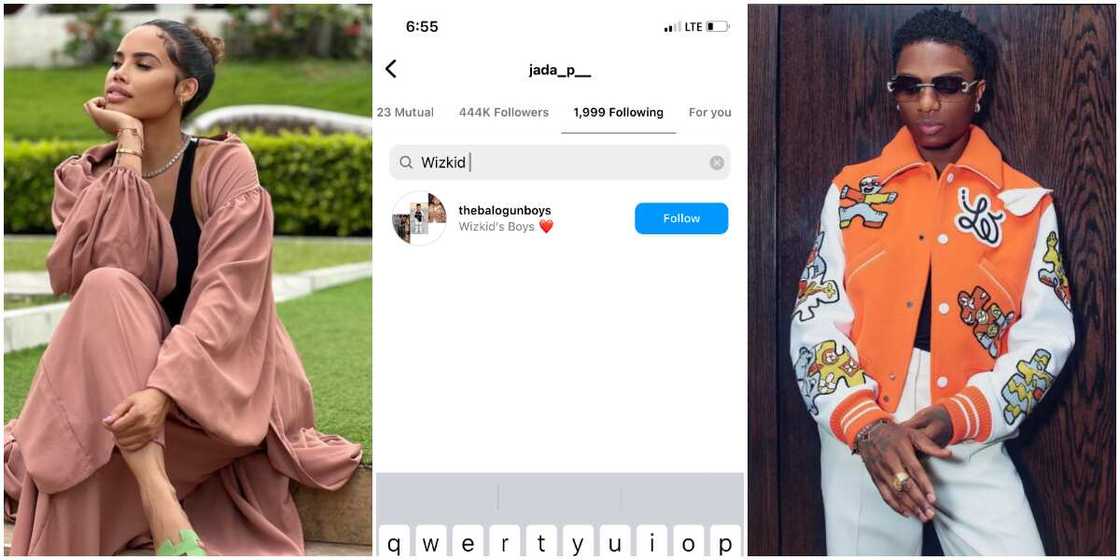 Jada P, Jada P unfollows Wizkid on Instagram, Wizkid