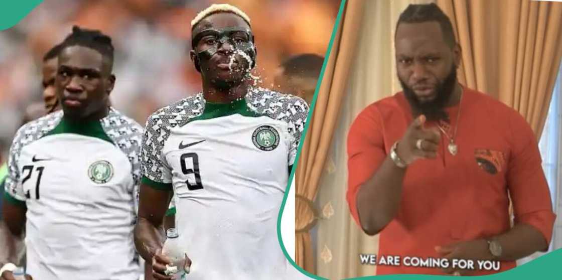 Pastor Jimmy Odukoya gets a gift box from the Super Eagles Pastor Jimmy Odukoya gets a gift box from the Super Eagles