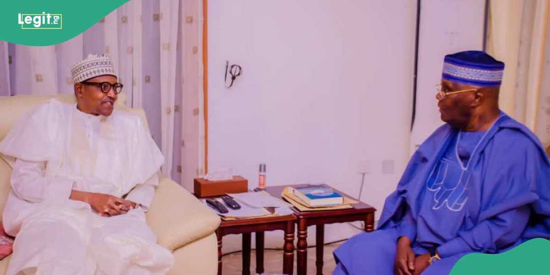 Atiku Abubakar discussed the 2023 and 2027 presidential election with former President Muhammadu Buhari during his visit to Daura on Saturday, June 22. Atiku Abubakar discussed the 2023 and 2027 presidential election with former President Muhammadu Buhari during his visit to Daura on Saturday, June 22.