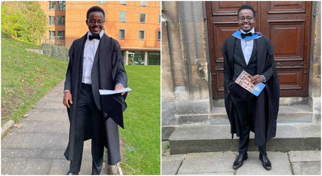 Photos of a Nigerian man who bagged a degree abroad. Photos of a Nigerian man who bagged a degree abroad.