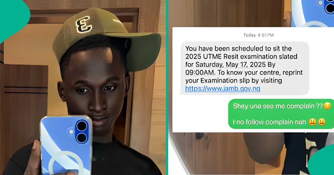 A Nigerian boy who wishes not to retake his UTME cries out as JAMB sends him a new date to take the exam again. A Nigerian boy who wishes not to retake his UTME cries out as JAMB sends him a new date to take the exam again.