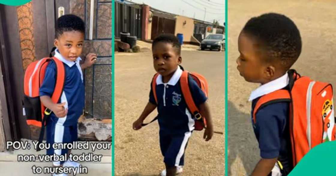Nigerian mother shares video of her nonverbal son going to school.