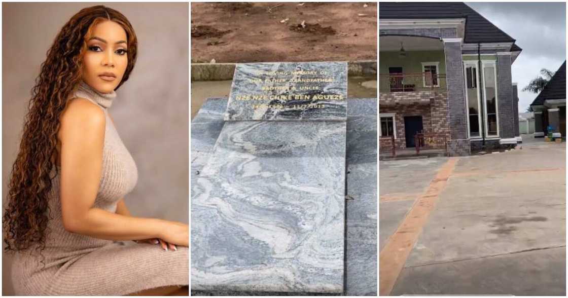 Maria visits dad's grave in village