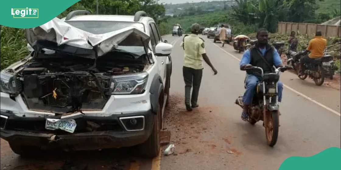 Two people died after a motorcycle collided with a pickup in Ogun State