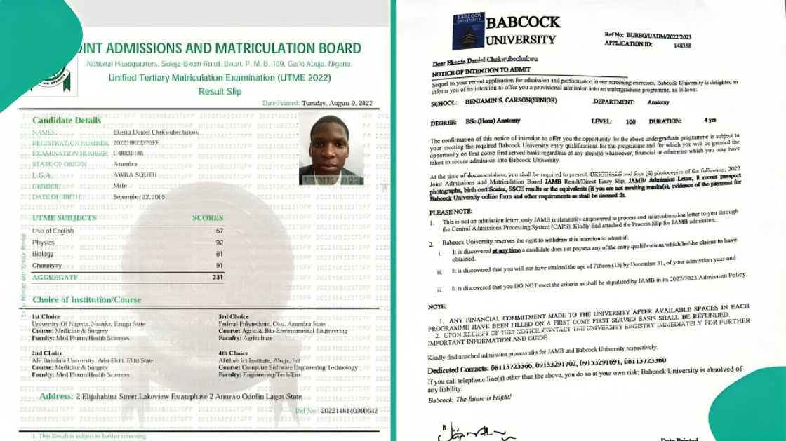 Man shows WAEC result after Babcock University denies him medicine admission