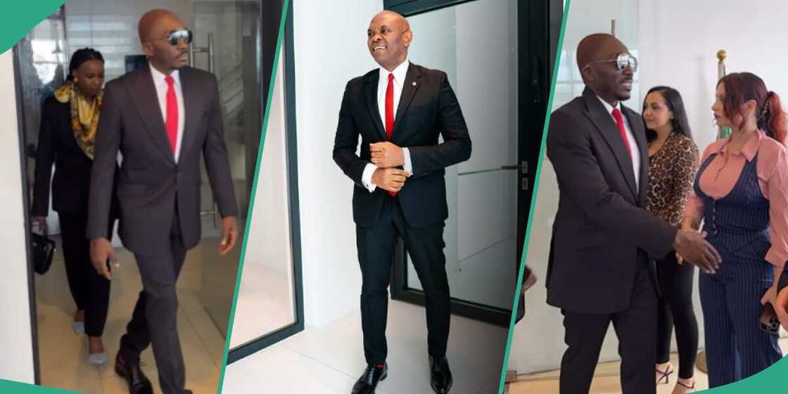 Bovi imitates billionaire Tony Elumelu.