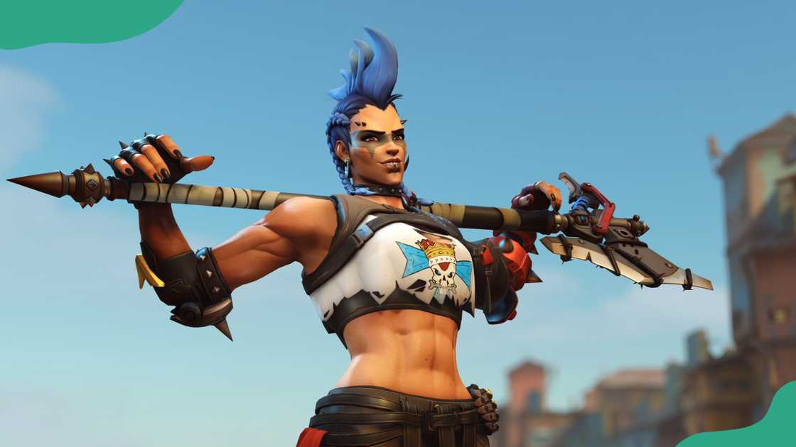 Junker Queen, fierce, holding jagged weapon. Junker Queen, fierce, holding jagged weapon.