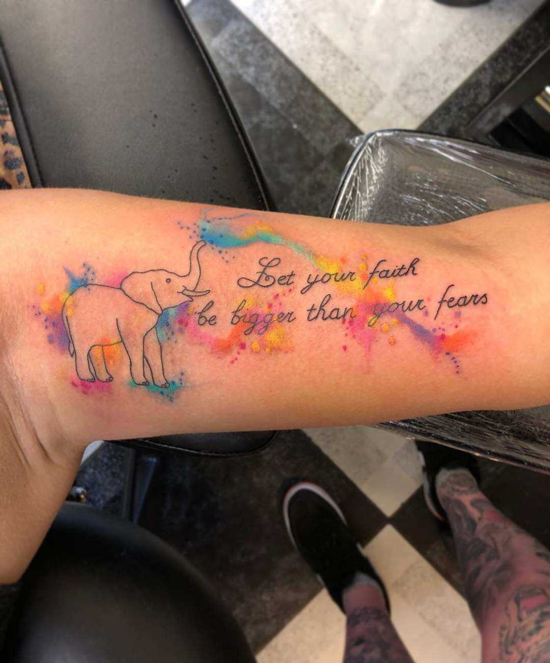 Elephant tattoo in watercolour Elephant tattoo in watercolour