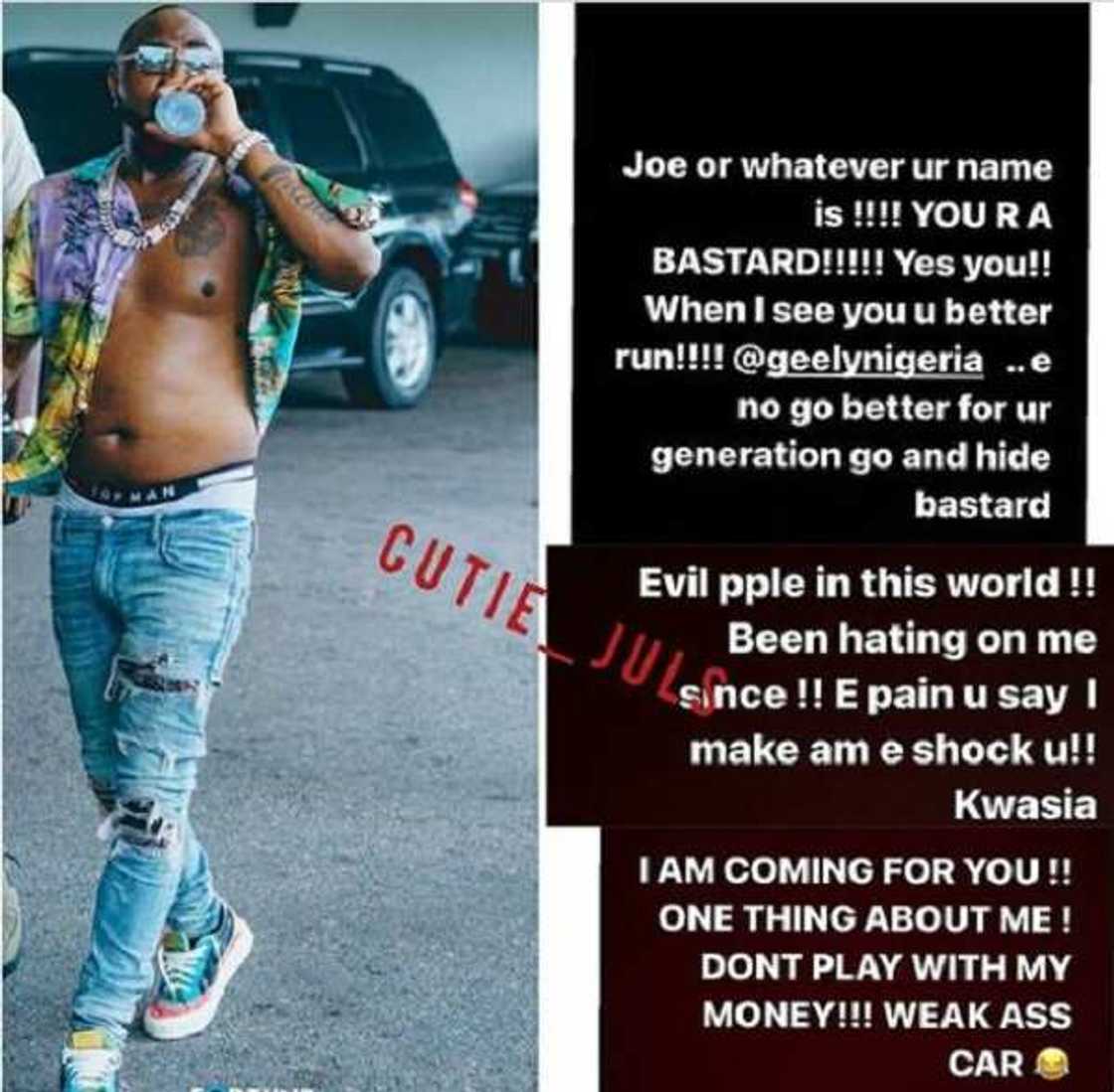 Davido blasts Nigerian auto company Davido blasts Nigerian auto company