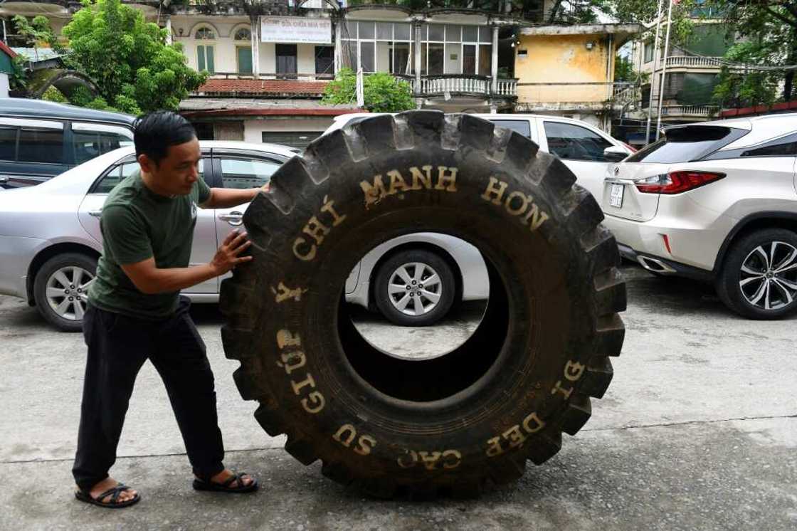 The rubber sandals are made from recycled military truck or aircraft tyres