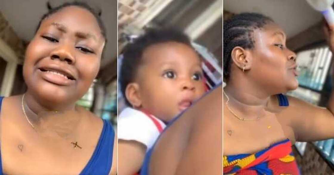 Lady babysitting her little niece for two hours cries out