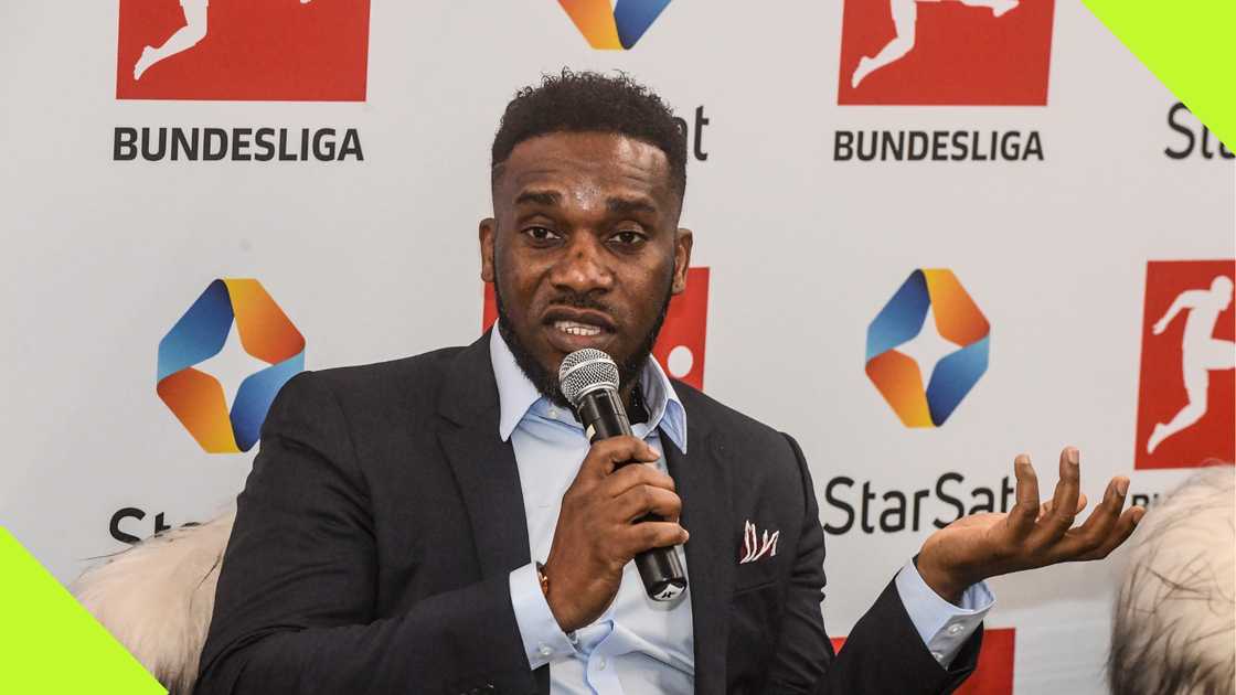 Austin Jay-Jay Okocha during a Bundesliga show in South Africa.